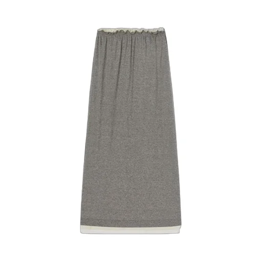 Logo-Embroidered Layered Midi Skirt
