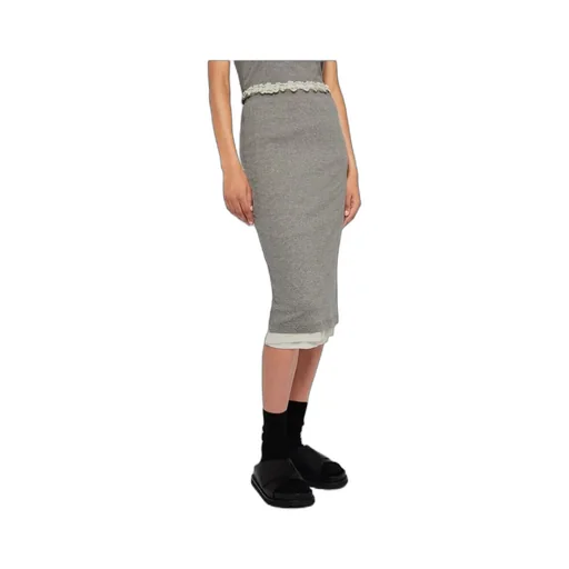 Logo-Embroidered Layered Midi Skirt