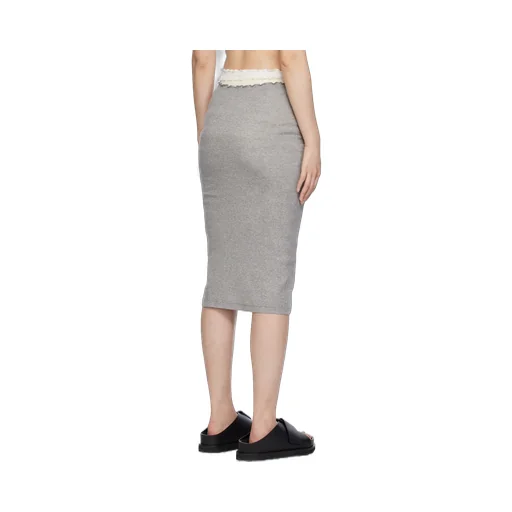 Logo-Embroidered Layered Midi Skirt