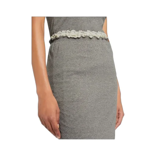Logo-Embroidered Layered Midi Skirt