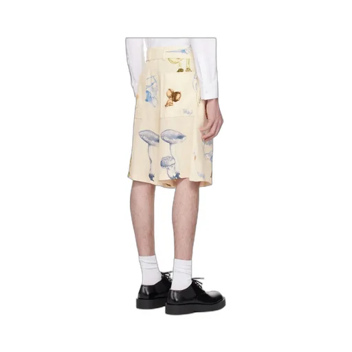 Belted Graphic-Print Shorts