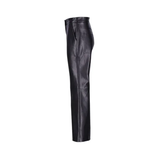 Straight-Leg Leather Trousers