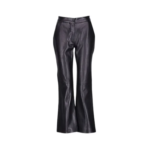 Straight-Leg Leather Trousers