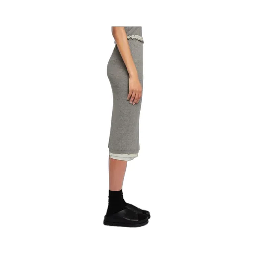 Logo-Embroidered Layered Midi Skirt