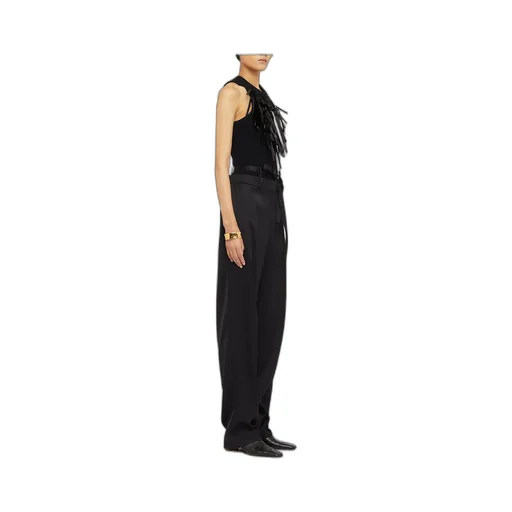 Fringed Trim Sleeveless Knitted Top