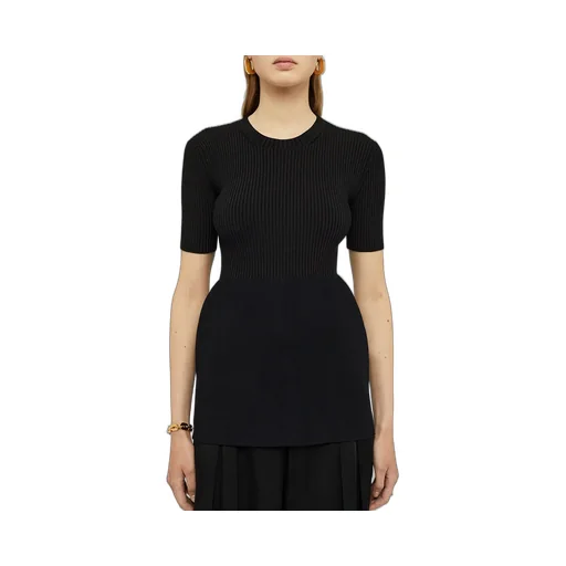 Short-Sleeve Ribbed-Knit T-Shirt