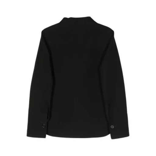 Button-Up Curved Hem Shirt Jacket