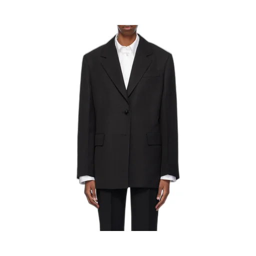 Single-Breasted Crepe Tailored Blazer