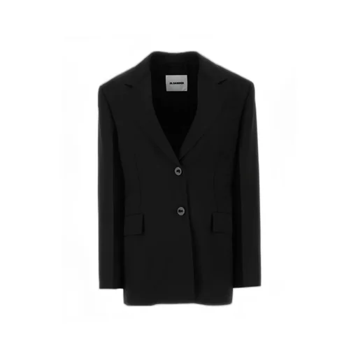 Single-Breasted Crepe Tailored Blazer