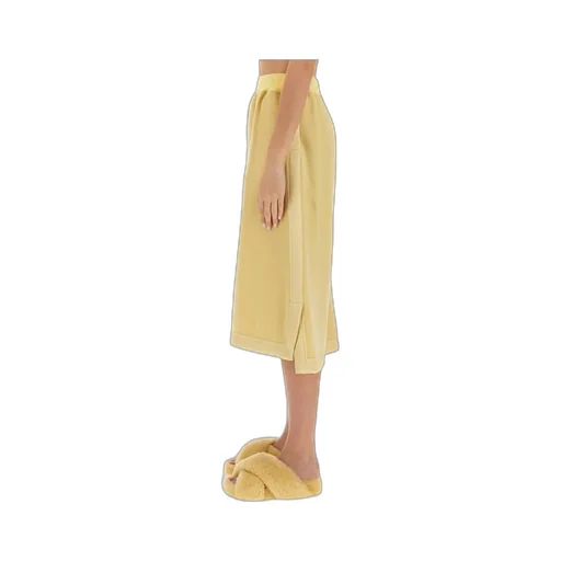 Elastic-Waist Flared Midi Skirt