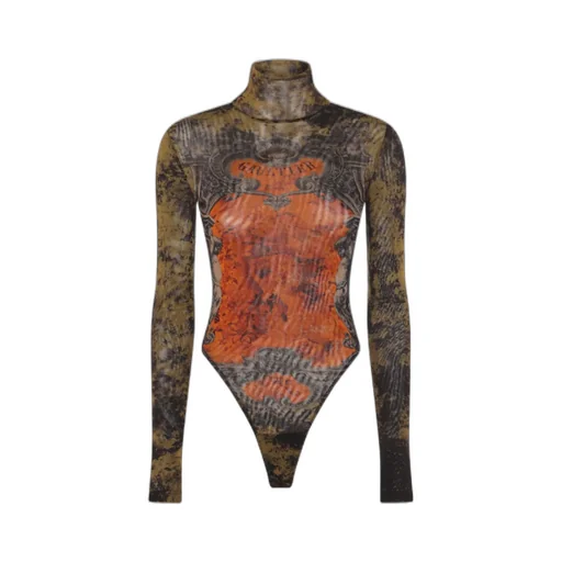 High Neck Printed Top