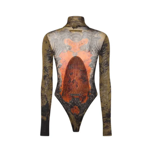 High Neck Printed Top
