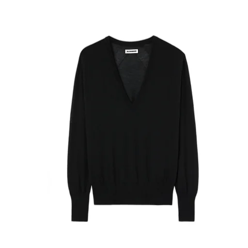 Long Sleeved V-Neck Knitted Top