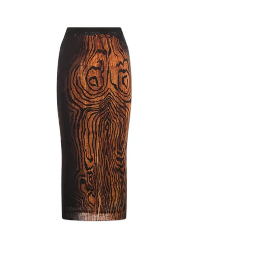 The Long Draped Wood Skirt