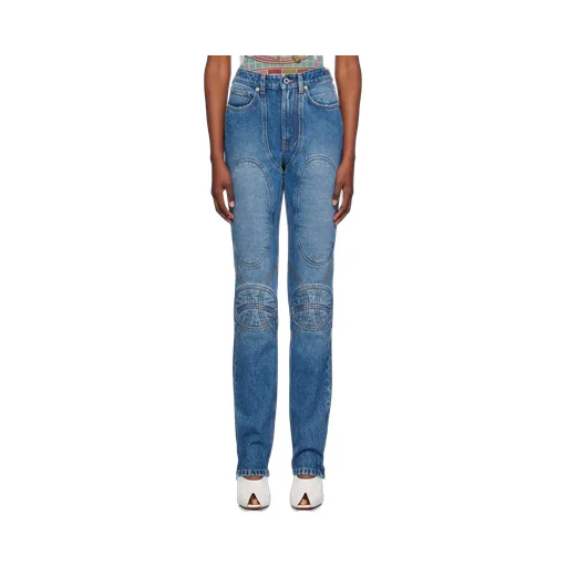 Lace-Up Straight-Leg Jeans