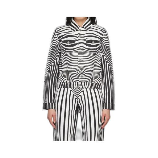 Morphing Digital-Printed Buttoned Denim Jacket