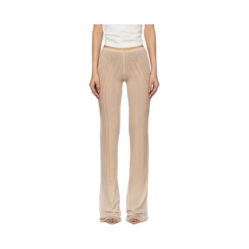 Spiral-Print Mesh Trousers