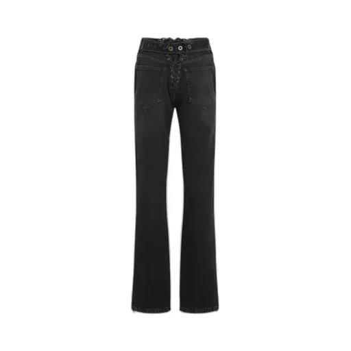 High Waist Lace-Up Jeans
