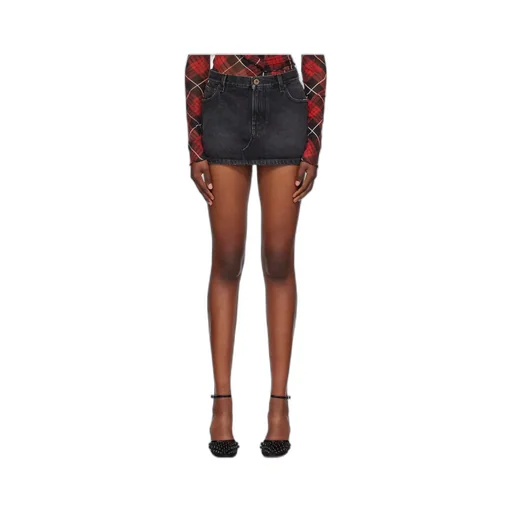 Five-Pocket Denim Mini Skirt