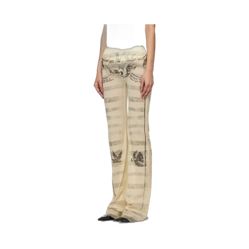 Printed Raw Cut Tulle Pants