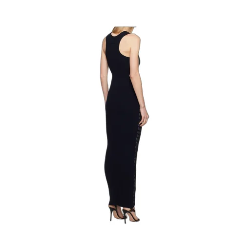 Ribbed Mariniere Mesh Maxi Dress