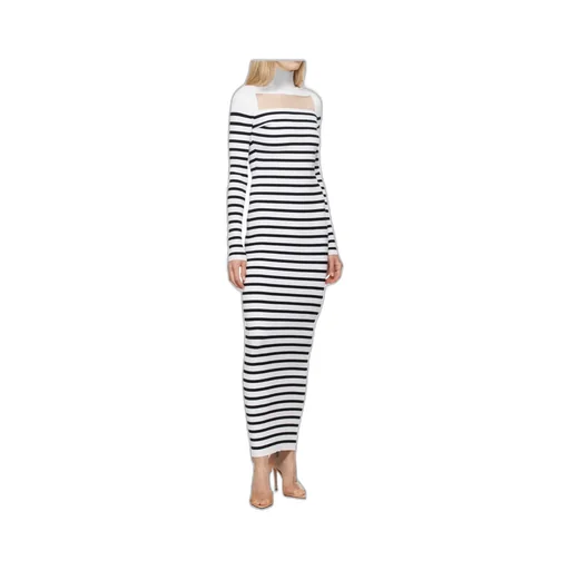 High Neck Striped Dress