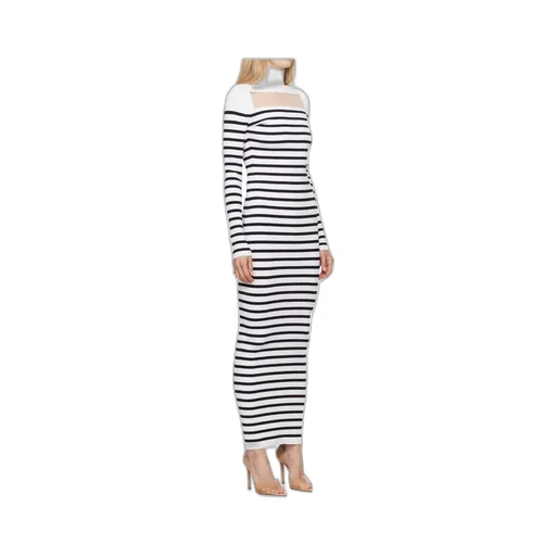 High Neck Striped Dress