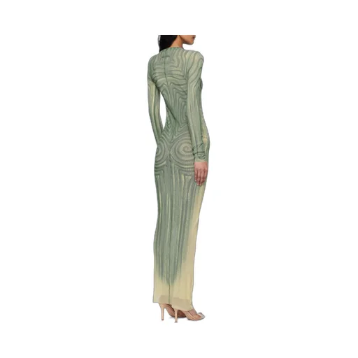 Spiral-Print Maxi Dress