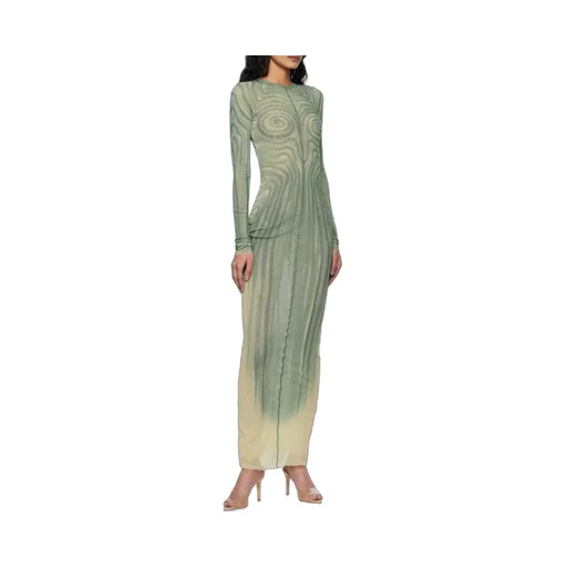 Spiral-Print Maxi Dress