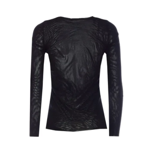 Spiral Detailed Long Sleeved Sheer Top