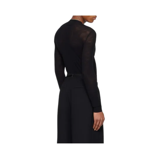 Spiral Detailed Long Sleeved Sheer Top