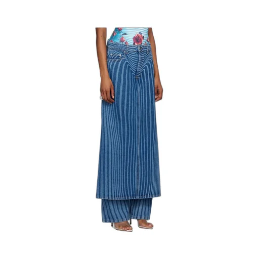 Striped Denim Trousers