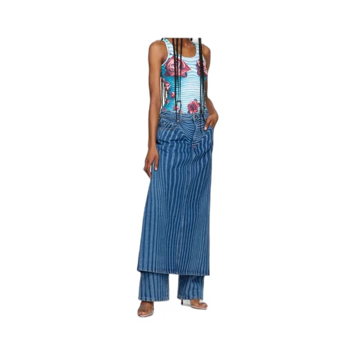 Striped Denim Trousers