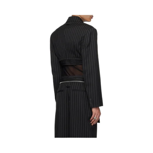 Pinstriped Cropped Blazer