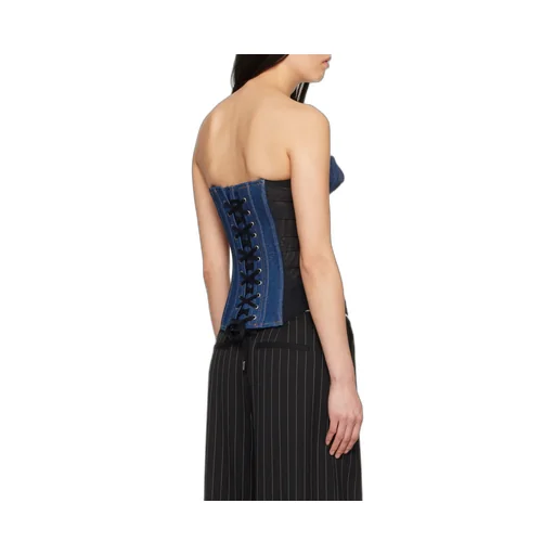 Zip-Up Denim Corset