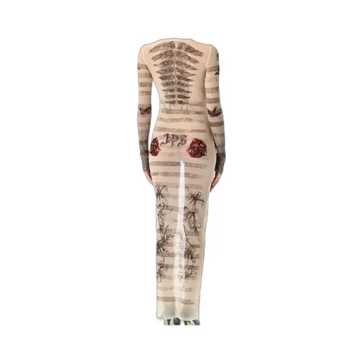 Tattoo MariniÈRe Crewneck Maxi Dress