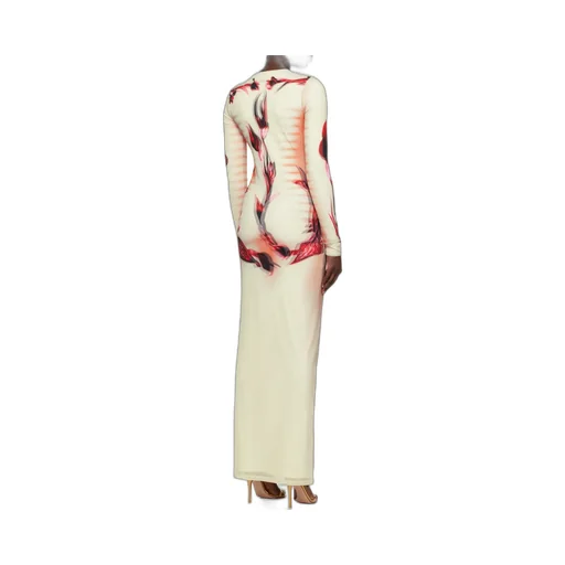 Double-Layered Printed Maxi Dress