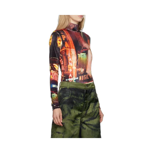 Pigalle Printed Velvet Bodysuit