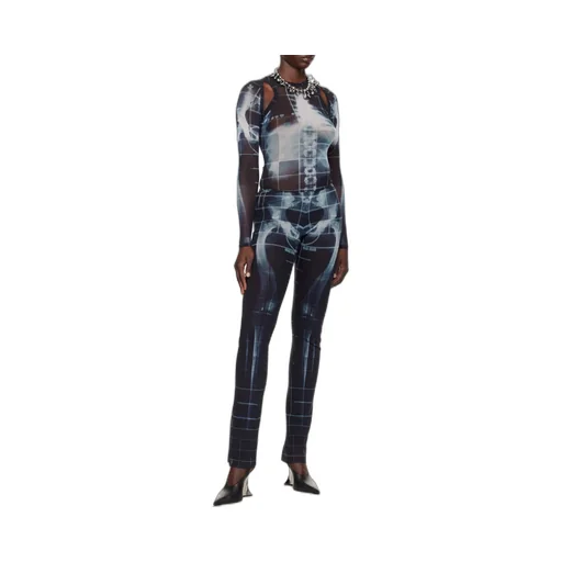 Graphic Printed Semi-Sheer Top