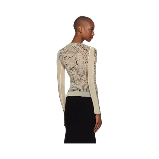 Trompe L'oeil-Print Mesh Top
