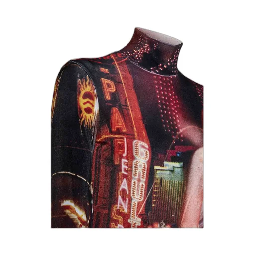 Pigalle Printed Velvet Bodysuit