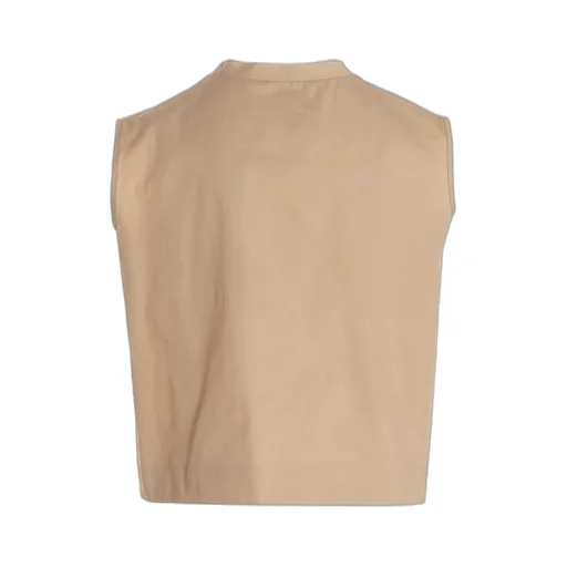 Sleeveless Blouse With Round Neck