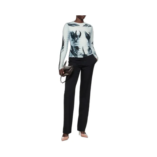 Double-Layered Printed Crewneck Top