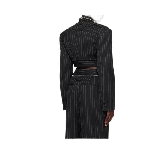 Pinstriped Cropped Blazer