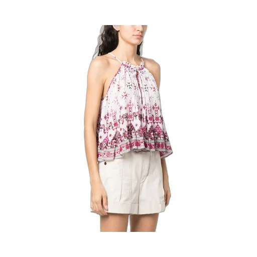 Graphic-Print Cropped Blouse