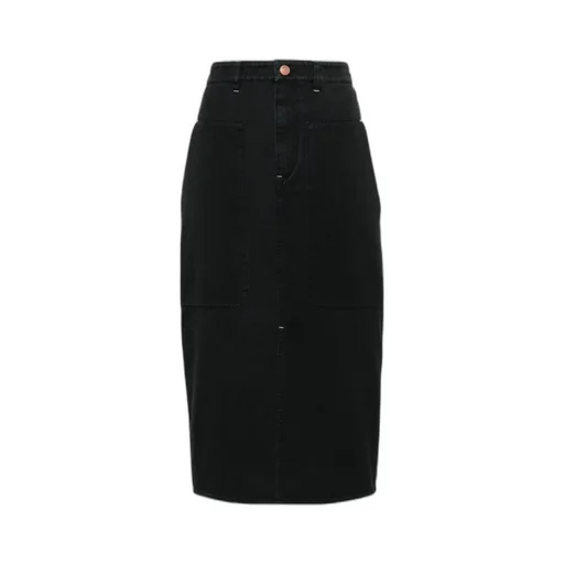 Pencil Twill Midi Skirt