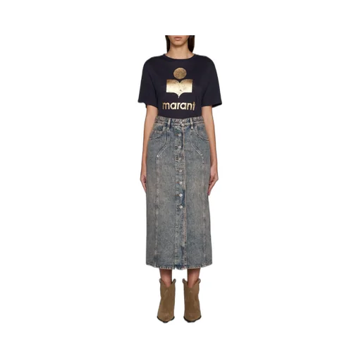 Buttoned Midi Skirt