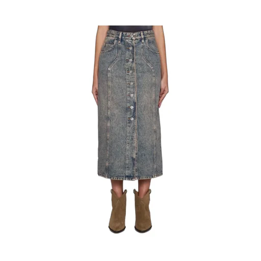 Buttoned Midi Skirt