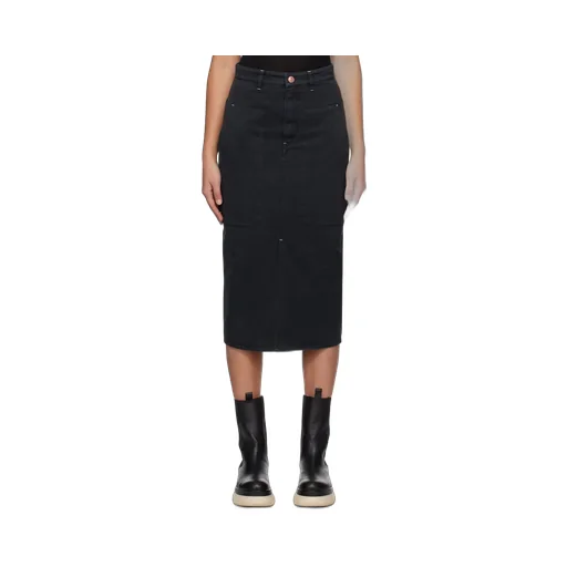 Pencil Twill Midi Skirt
