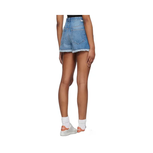 High-Waisted Frayed Denim Shorts